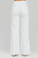 Load image into Gallery viewer, Distressed Wide Leg White Denim

