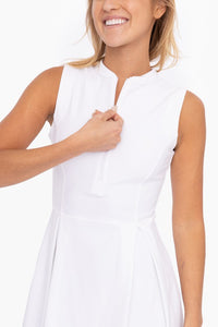 White Half Zip Dress