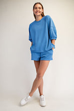 Load image into Gallery viewer, Blue 1/2 Sleeve Jogger Set
