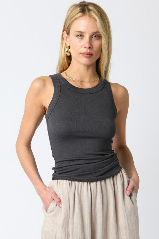 Ash Ribbed Scoop Tank
