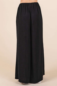 Black Pleated Wide Leg Pants