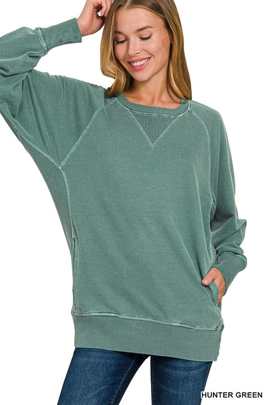 H. Green Pocket Pullover
