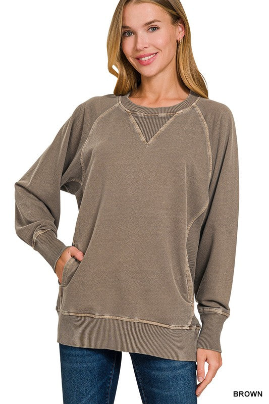 Brown Pocket Pullover