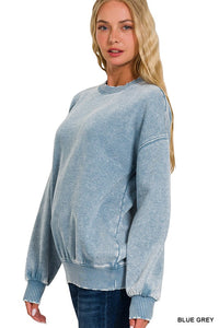Blue Grey Crew Pullover