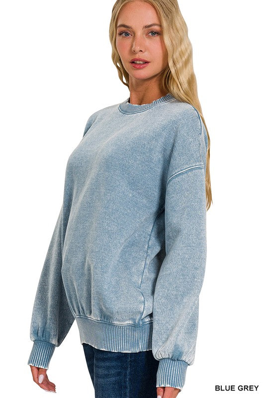 Blue Grey Crew Pullover