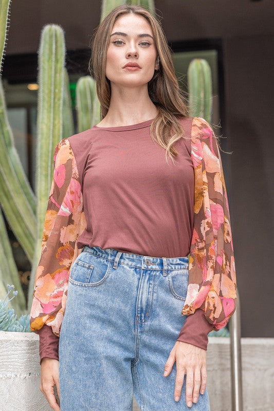 Floral Sleeve Top