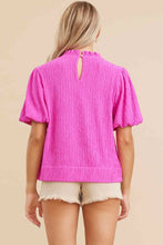 Load image into Gallery viewer, Pink Textured Puff Sleeve
