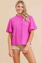 Load image into Gallery viewer, Pink Textured Puff Sleeve
