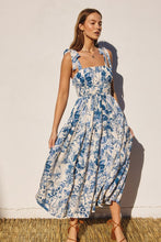Load image into Gallery viewer, Blue Shoulder Tie Midi
