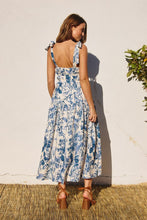 Load image into Gallery viewer, Blue Shoulder Tie Midi
