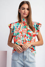 Load image into Gallery viewer, Floral Print Mock Neck
