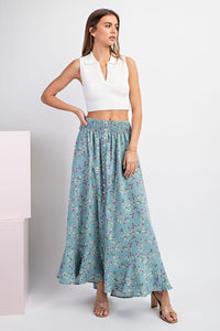 Sage Floral Maxi Skirt