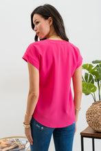 Load image into Gallery viewer, Fuchsia V-Neck Top
