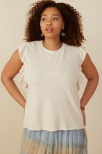 Load image into Gallery viewer, Curvy Beige Ruffle Tank
