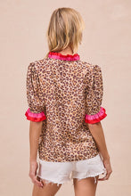 Load image into Gallery viewer, Leopard Ruffle Blouse
