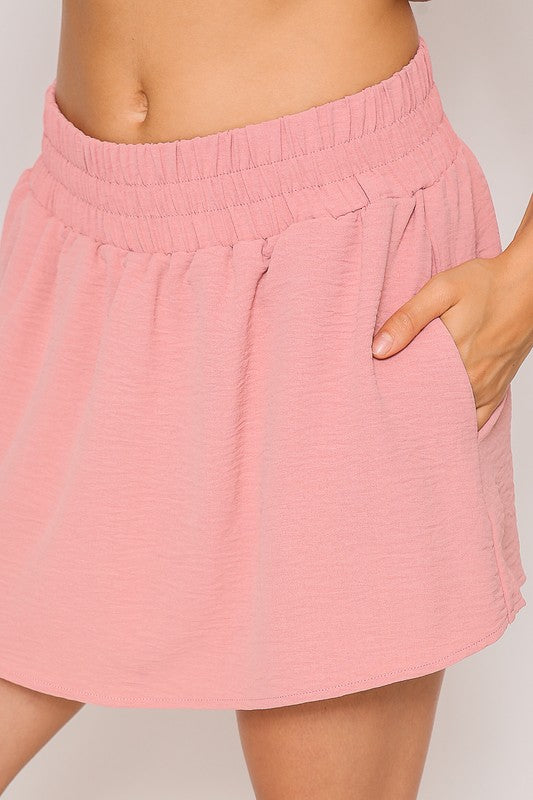 Mauve Smocked Skort