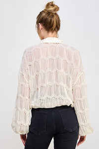 Cream Textured Blouse