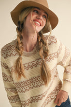 Load image into Gallery viewer, Ivory/Taupe Geometric Sweater
