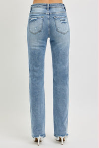 Hi-Rise Straight Lt. Wash Jeans