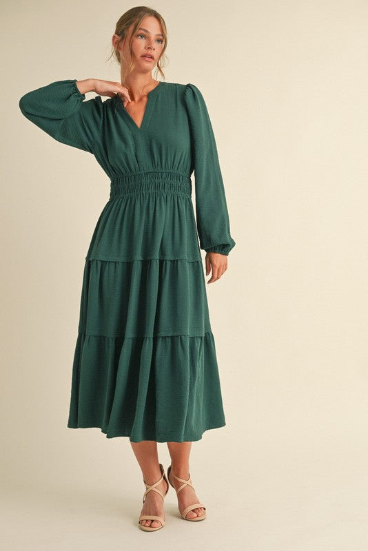 Hunter Green Midi Dress