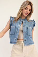 Load image into Gallery viewer, Denim Ruffle Stitch Vest
