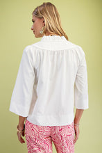 Load image into Gallery viewer, White Ruffle Neck Blouse
