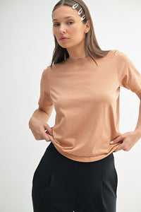 Almond Boxy Fit Tee