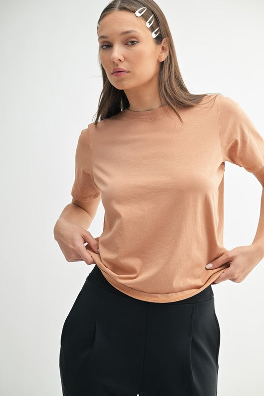 Almond Boxy Fit Tee
