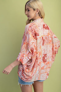Coral Popover Top