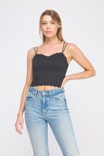 Load image into Gallery viewer, Blk Stripe Scalloped Bralette
