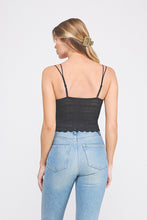 Load image into Gallery viewer, Blk Stripe Scalloped Bralette
