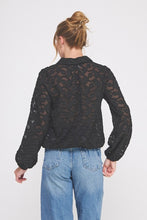 Load image into Gallery viewer, Black Jacquard Blouse

