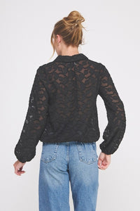 Black Jacquard Blouse