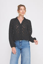 Load image into Gallery viewer, Black Jacquard Blouse
