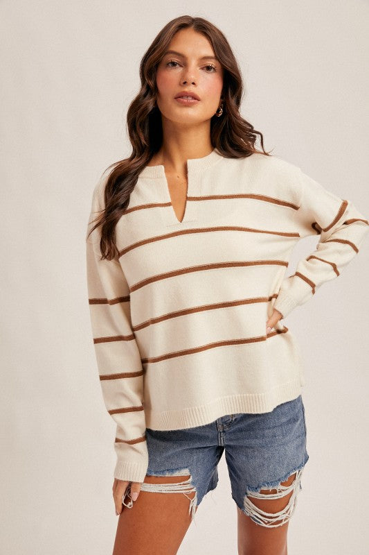 Stripe V-Neck Sweater