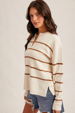 Load image into Gallery viewer, Stripe V-Neck Sweater

