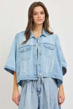 Load image into Gallery viewer, Light Wash Cape Jacket
