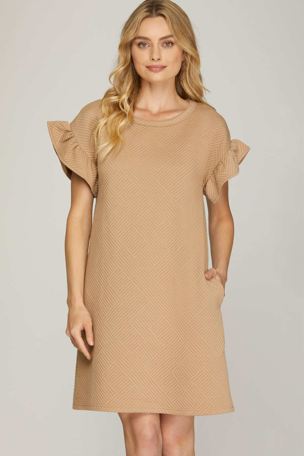 Taupe Quilted Dress