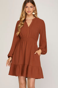 Cinnamon Smocked Dress