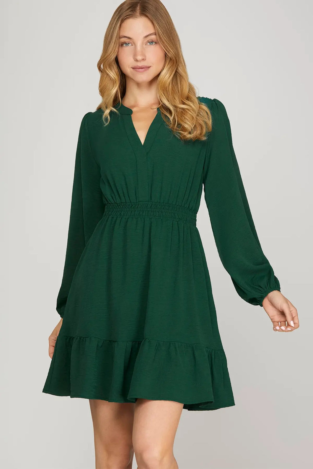 Green Smocked Dress