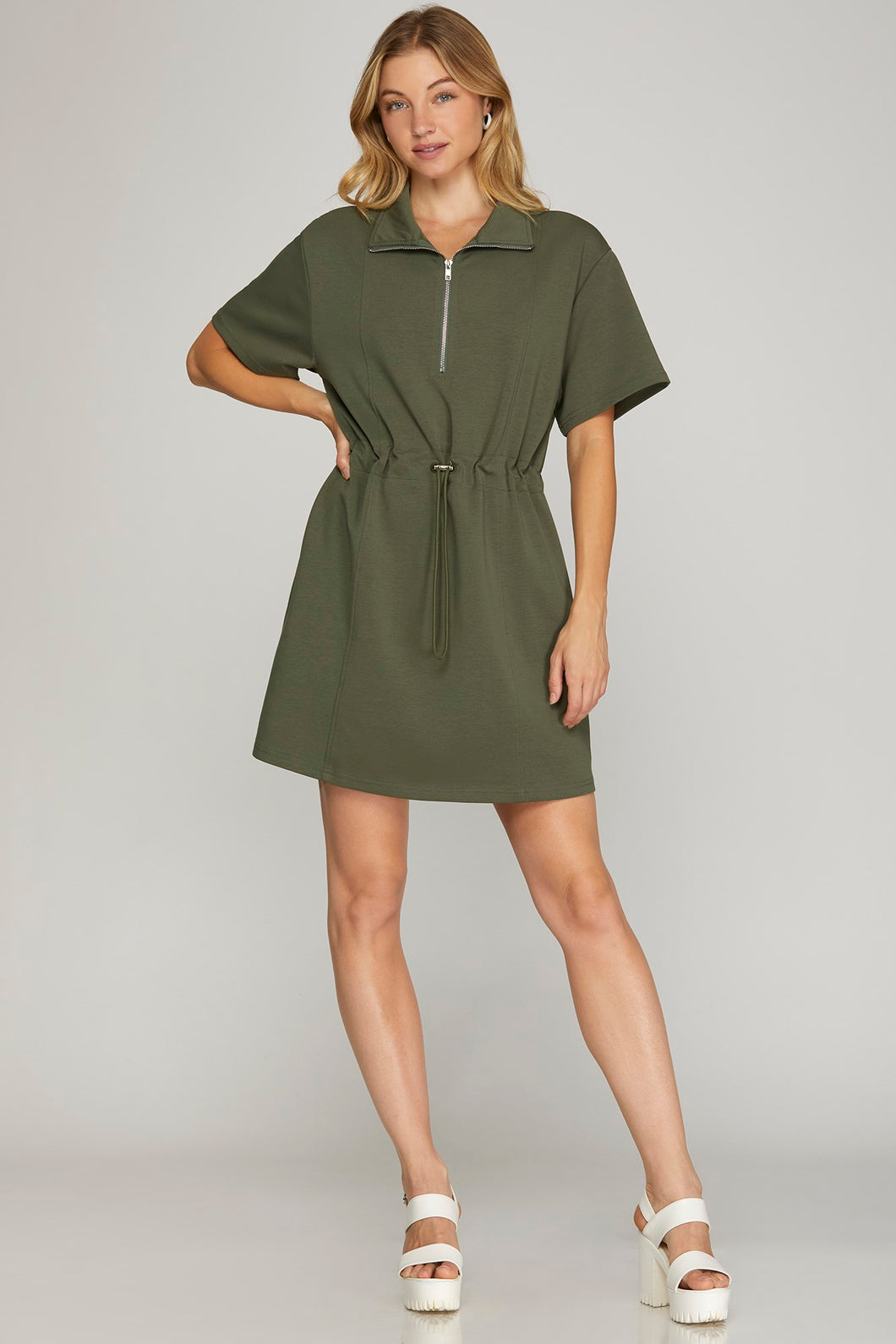 Olive Scuba Dress