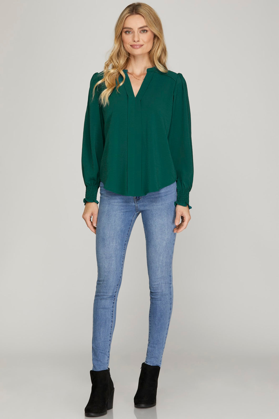 Peacock Smocked Blouse