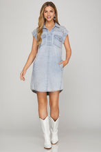 Load image into Gallery viewer, Denim Cap Sleeve Dress
