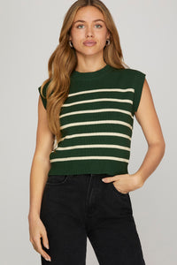 Green Stripe Knit Tank