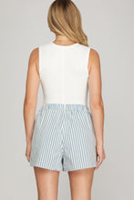 Load image into Gallery viewer, Lt. Blue Pin Stripe Shorts
