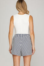 Load image into Gallery viewer, Navy Pinstripe Shorts
