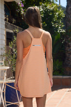 Load image into Gallery viewer, Orange Stripe Romper Dress
