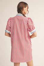 Load image into Gallery viewer, Red Stripe Shift Dress
