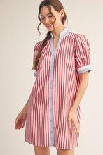 Load image into Gallery viewer, Red Stripe Shift Dress

