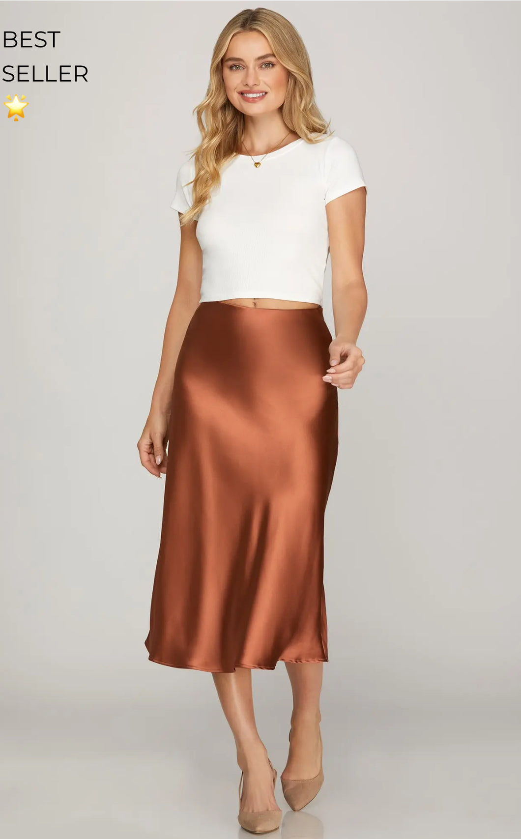Copper Satin Skirt